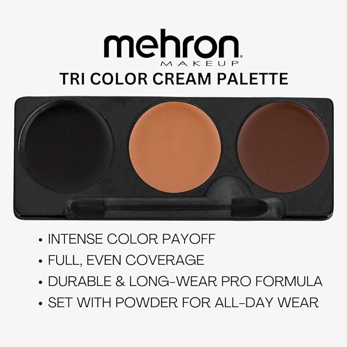 Mehron Makeup Tri-Color Character Makeup Palette | Halloween, Special Effects and Theater Cream FX Palette | Face Paint .7 oz (20 g) (WEREWOLF)
