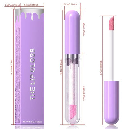 Glitter Liquid Lip Gloss,Orchid Shimmer Lipstick, Waterproof Shimmer Lip Stain Lip Glaze, High Shine Long Lasting Shiny Lip Color Makeup 15#