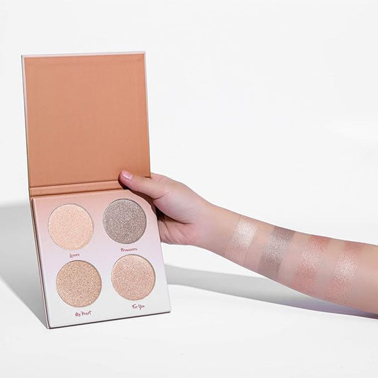 Glow Kit 4 Color Illuminator Love Light Highlighter & Bronzer Shimmer Face Matte Palette
