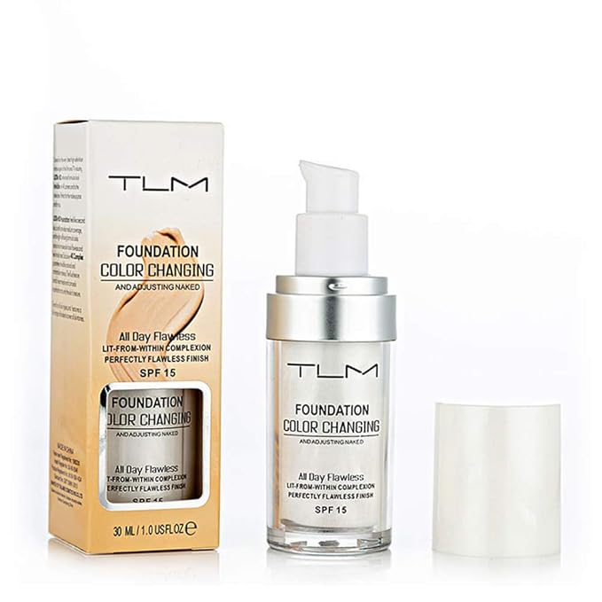1 PC Spf15 TLM HD Full Coverage Foundation Moisturizer All Day Flawless Concealer Magic Cream Color Changing Foundation Liquid