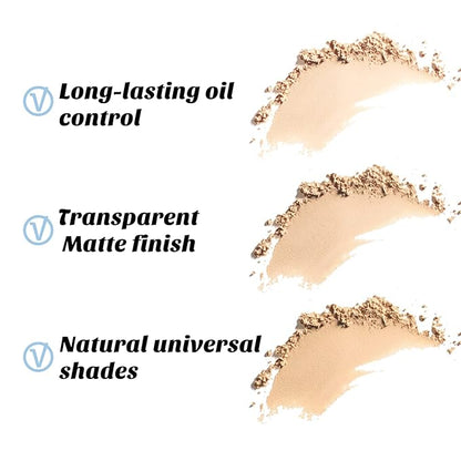 Boobeen Matte Setting Powder, Poreless Finishing Powder, Translucent, Lightweight, Compact Pressed Baking Powder,Creates Soft Focus Effect