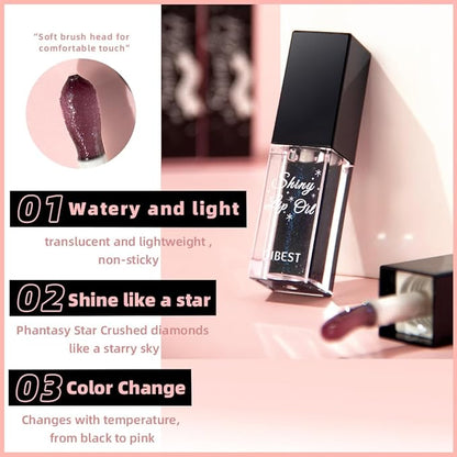 Color Changing Lip Oil Moisturizing Hydrating Lip Glow Oil Lip Gloss Glass Finish Lipgloss