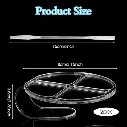 2 Pcs Makeup Mixing Palette with Stick Clear Foundation Palette & Nail Art Tray - Makeup Artist Essentials
