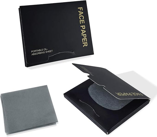 BOROLA Oil Blotting Paper for Face 200 Sheets Replacement Packs, Soft Absorbing Pads for Face Shine Control, Portable Oil Absorbing Tissues for Oily Skin, Design for Men & Women(Black)