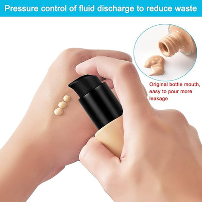 4 Pcs Replacement Foundation Pump Compatible with Maybelline Fit Me Liquid Foundation, Plastic Cosmetic Liquid Foundation Make-Up Pump Replacement Tool(with Spoon, Dropper, Funnel)