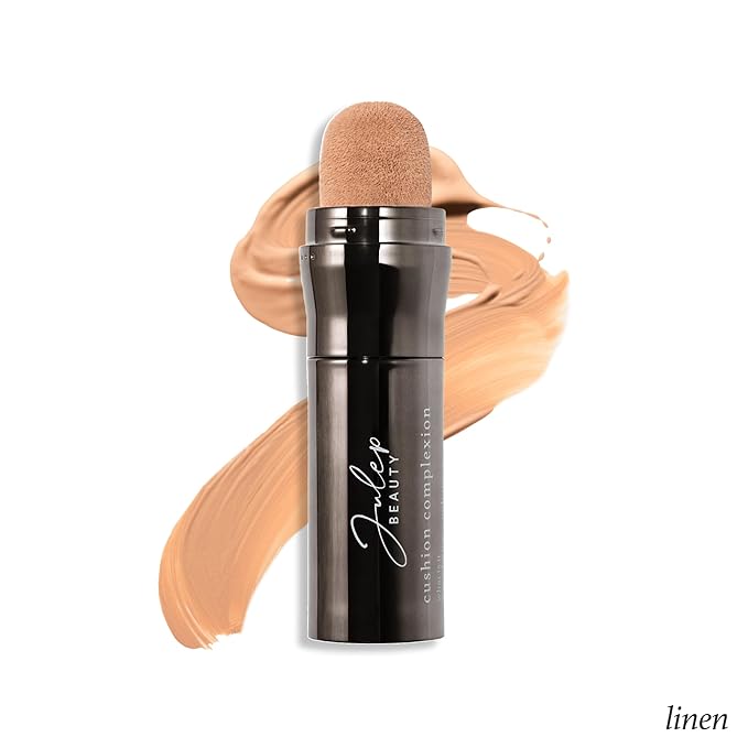 Julep Cushion Complexion Medium Coverage Foundation - Linen | Covers, Brightens & Evens Skin Tone | On-The-Go Cushion Applicator | Hyaluronic Acid, Vitamin B5 & E