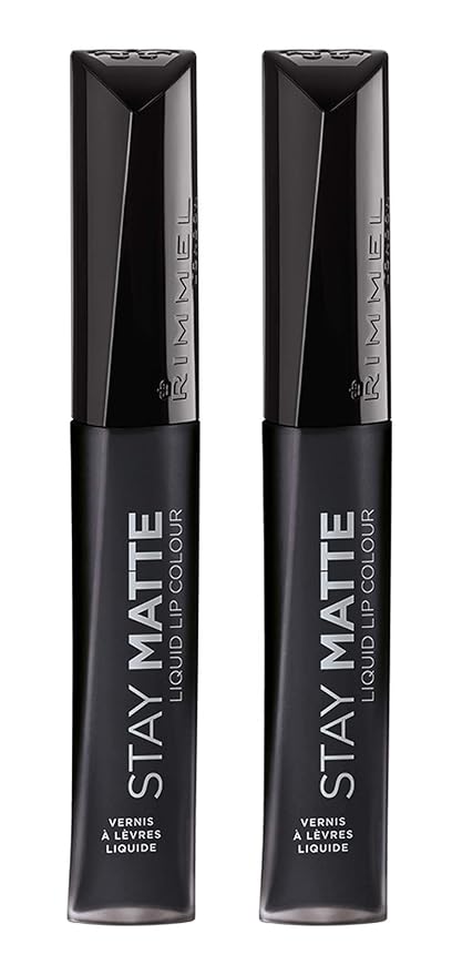 Rimmel Stay Matte Liquid Lip Color, Pitch Black, 0.21 Fl Oz, Pack of 2