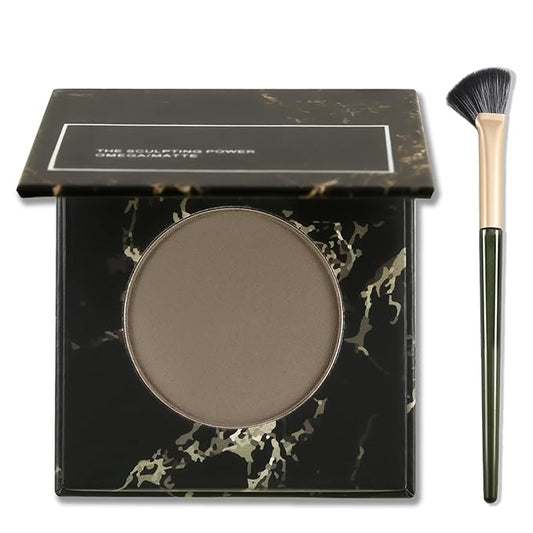 Erinde Cool Toned Contour Palette, Matte Grey Face Sculpting Bronzer Pressed Powder Contour, Lightweight, Ultra-Blendabled, Multiuse Baked Contouring Makeup for Pale Skin Tone, 01 Grey Brown