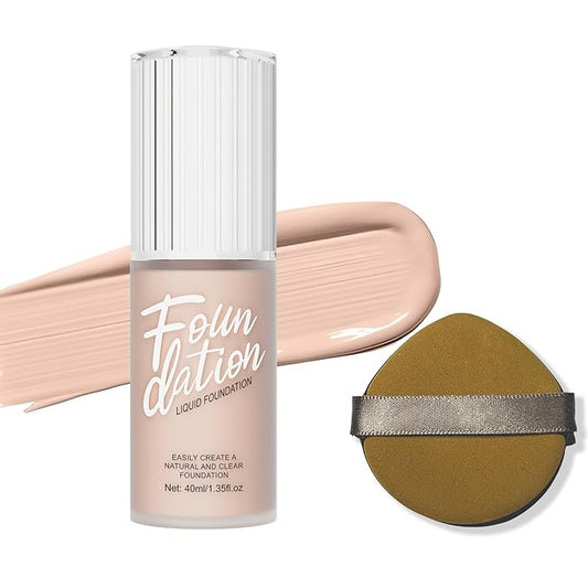 Foundation,Matte Foundation Concealer Full Coverage,Natural,Oil-Control &Waterproof Foundation Makeup For Women. (#102, 40ml)