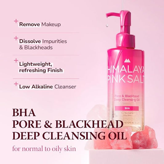 Pore & Blackhead Deep Cleansing Oil BHA, 6.7 fl oz 2 Pack - Pore Purifying Oil Cleanser with BHA for Blackhead Removal, Makeup Remover with Refreshing Low Alkaline Formula