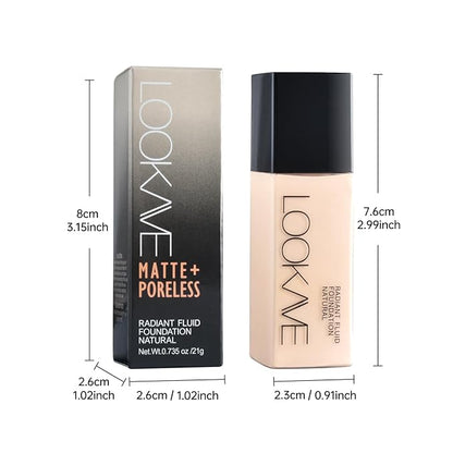 LAMUSELAND Full Coverage Foundation Makeup, Matte Liquid Waterproof Long-lasting Oil-free Foundation Stick Concealer for All Skin (03, M)