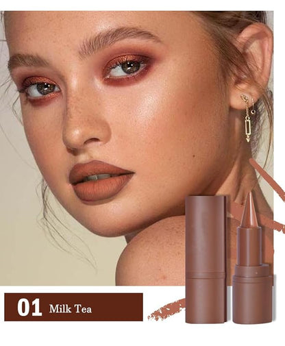 Gradient Lip Liner Matte Crayon Lipstick Set, Flawless Contour and Gradual Ombre Effect Lip Pencil High Pigmented Smudge Proof Waterproof Easy to Use Cone Tip (01#+02#+03#)