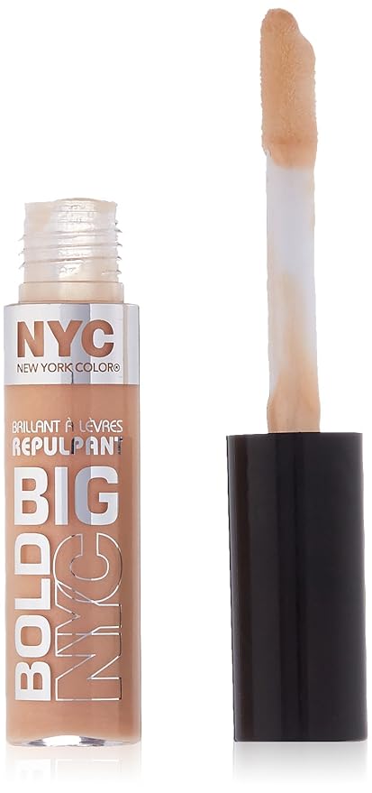 N.Y.C. New York Color Big Bold Plumping and Shine Lip Gloss, Voluminous Peach, 0.39 Fluid Ounce