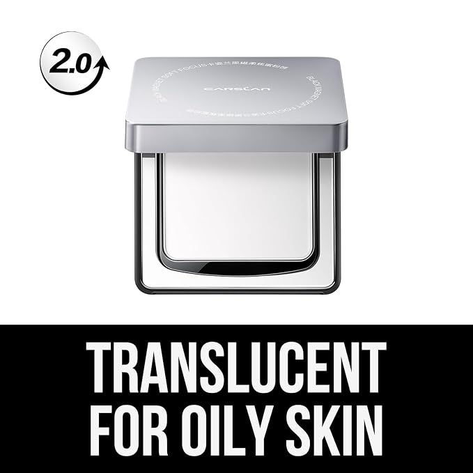 Black Magnet Soft Focus Powder, Waterproof Translucent Pressed Setting Powder, 24H Longlasting Talc-Free Face Powder, Oil Control Compact Makeup,02 Translucent For Oily Skin, 0.28Oz