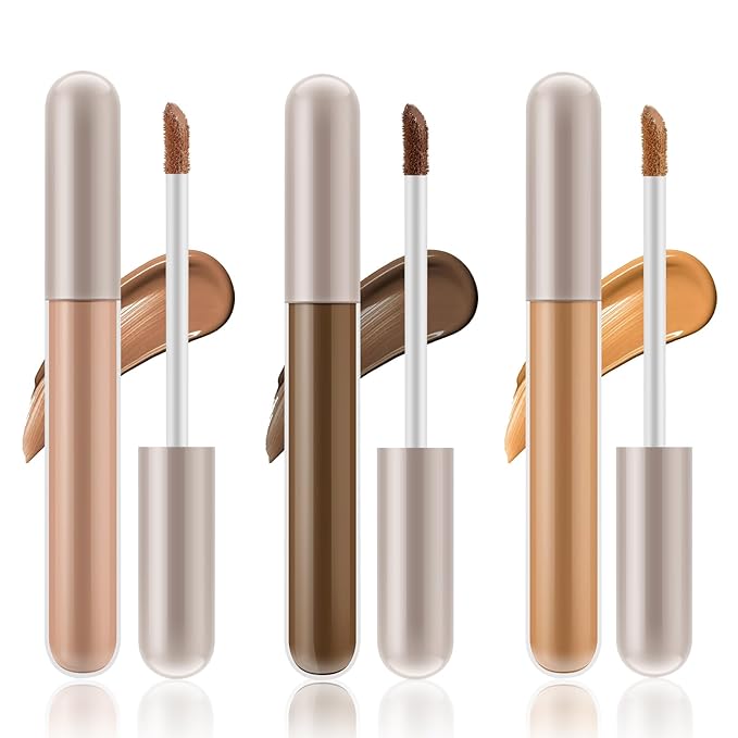 3pcs Concealer Stick Set,Full Coverage,Lightweight Liquid Concealer,Waterproof Under Eye Conceal Stick for Dark Circles,Blemishes,Aging Spots,Acne,Freckles