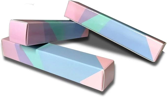50 Pcs Lip Gloss Packaging 4.72x0.78x0.78 inch Empty Mascara Wand Tube Boxes Light Pink Blue Long Lipgloss Case Lip Glaze Balm Organizer Foldable Sample Wrapping DIY Make-up Storage