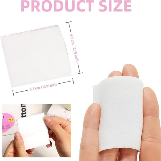 100% Cotton Squares for Face, 165 Count, Lint-Free, Ideal for Sensitive Skin, Cleansing and Makeup Removal