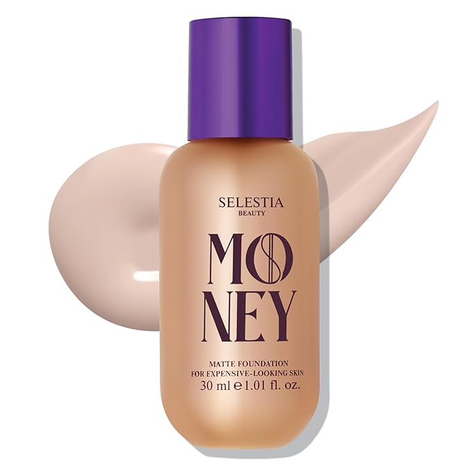 Money Liquid Matte Foundation – Long-Lasting, Natural Looking & Buildable Coverage – For Combination, Dry, Oily Skin – Lightweight & Moisturizing (Ivory)