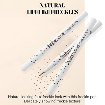 2 Pack Freckle Pen,Liquid Face Fake Freckles Makeup Pen to Create Natural Freckle Makeup and Freck beauty,Fake Freckles Waterproof for Lifelike Sunkissed Makeup,Mole Pen (01Light+03Dark)