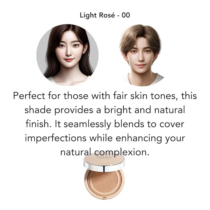 MIRECOSMETICS Velvet Finish All in 1 Cushion Foundation │Long Lasting, Full Coverage for All Skin Types (0.67oz) (01 Porcelaine)