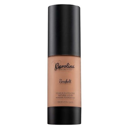 Plant-Based Foundation in Seashell Shade - Hydrating, Pore-Minimizing & Buildable Coverage - Vegan, Non-GMO, Gluten-Free, Paraben-Free- Sun Protection - 1Fl Oz