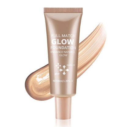 Boobeen Liquid Foundation Makeup, Waterproof Dewy Foundation With Slight Shimmer, Illuminator Highlighter, Luminous Silk Foundation To Enhance Skin Natural Glow