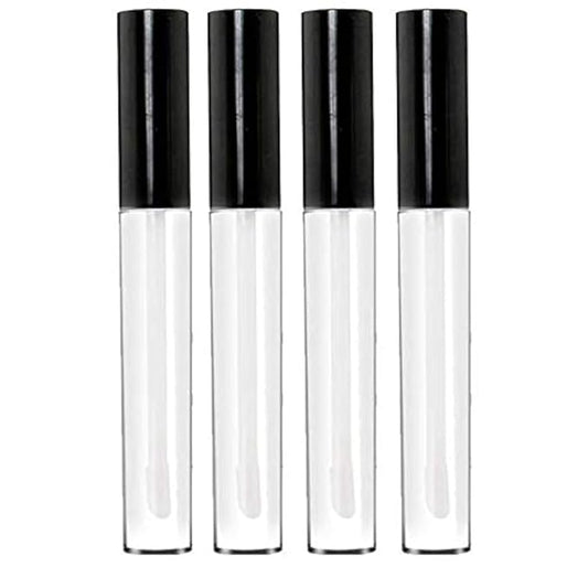 WOIWO 4PCS 5ML Empty Lip Gloss Tubes Containers, Refillable Empty Lip Gloss Bottle for Lip Samples Travel Split Charging DIY Makeup