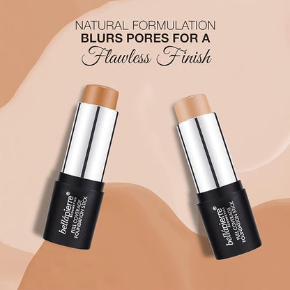 bellapierre Mineral Foundation Stick | Full Coverage Matte Finish | Cruelty Free | Non-Toxic and Paraben Free | Compact Tube - 0.35 Oz - Dark