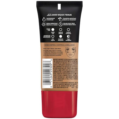 L'Oreal Paris Cosmetics Makeup Infallible Pro-Matte Liquid Longwear Foundation, Créme Café, 1 fl oz.