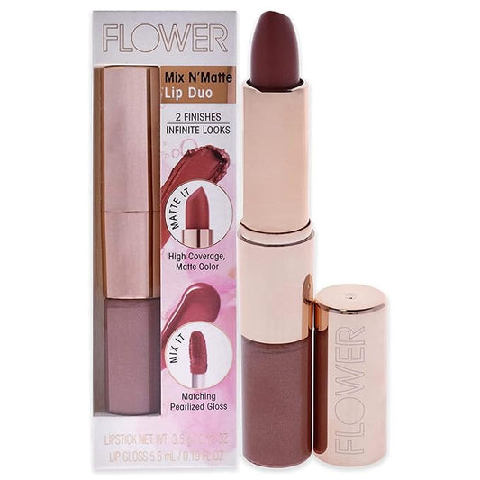 FLOWER BEAUTY Mix N' Matte Lip Duo - Honey Nude (Pack of 3)