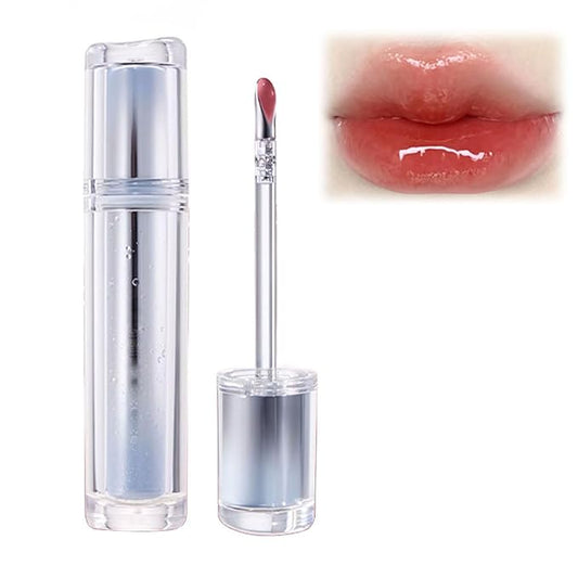 Lip Gloss, Ice Watery Lip Gloss, Ice Iron Tinted Lip Tint, Jelly Hydrating Lip Gloss, Moisturizing Nonstick Tinted Gloss Lip Oil (#09 Hawthorn Cold Brew)
