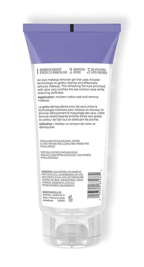 Marcelle 3-in-1 Micellar Gel Eye Makeup Remover, Hypoallergenic and Fragrance-Free, 3.3 fl oz