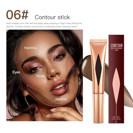 Concealer Stick,Contour Stick Makeup Liquid Highlight and Contour Wand,Cream Contour Stick with Soft Cushion Applicator,Foundation Highlight Makeup Bronzer Stick for Face
