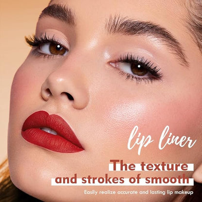 12 Pcs Pink Nude Brown Lip Liner Makeup Set - Waterproof & Smudge-Proof Matte Pencil Lip Liner Pack, Long-Lasting & Durable, Smooth & Easy Glide, Non-Smudge, Contouring, Filling & Layering (Set A)