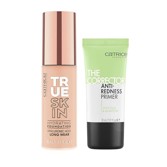 Catrice | True Skin Foundation 10 & The Corrector Anti-Red Primer| Full Coverage Makeup | Vegan & Cruelty Free