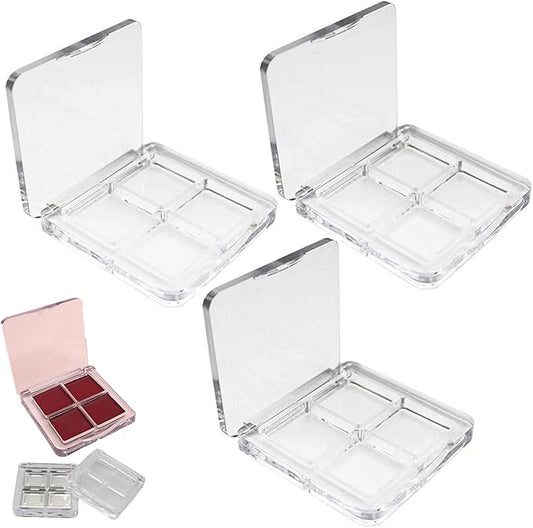 Empty Lipstick Palette, 3 Pieces Empty Makeup Palette Box Eyeshadow Palette Box DIY Eyeshadow Powder Blush Lipstick Palette for Women Daily and Travel Use