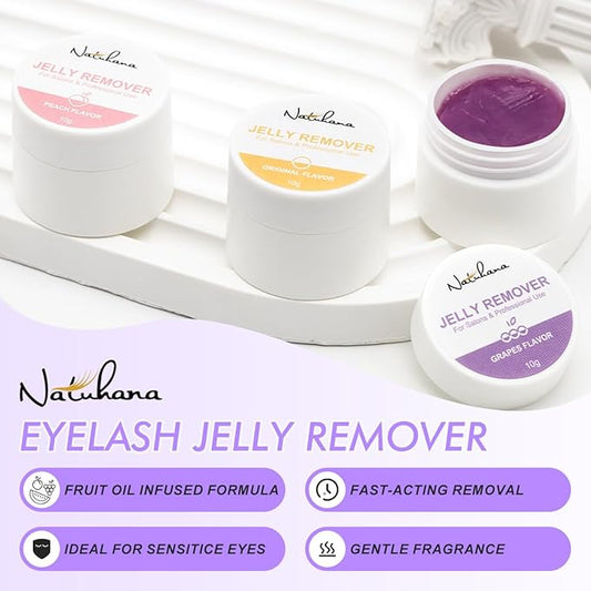 Lash Remover for Eyelash Extensions Low Irritation for Sensitive Skin Fast Dissolution, Grape Flavor Jelly for Salon,10g