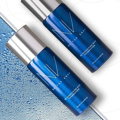 NV BB Perfecting Mist Foundation Buildable Coverage Professional Airbrush Makeup with Plant-based Stem Cell Polypeptides, Vitamins A, D, E and Aloe, 1.5 ounces, Cool Buff