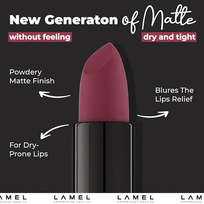 Cold Pink Matte Lip Essentials Bundle: Gel Lip Liner Pencil 409 and Powder Drop Lipstick 406Set