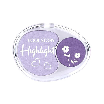 COOL STORY Face High Lighters Makeup Glitter Illuminator Pressed Powder Luminizers Eyeshadow Palette Powder for Face Body Cheek Skin 3#