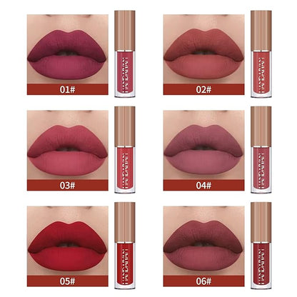 12 Colors Book Style Velvet Matte Liquid Lipstick Christmas Gift Set Long-Lasting Non-Stick Cup Not Fade Shimmer Nude Lip Gloss Thanks For the Love Lip Set (Set B)