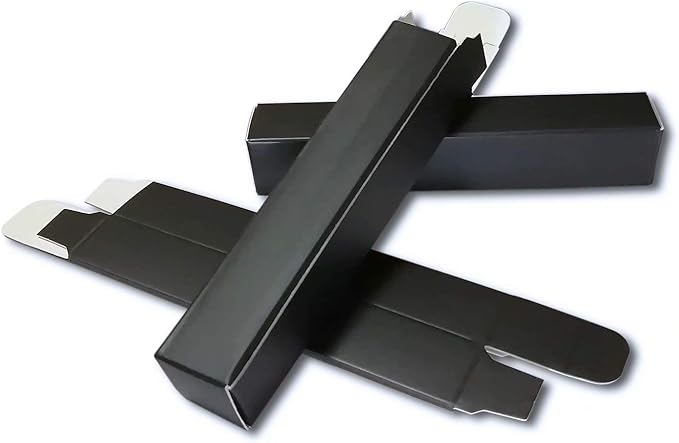 50 Pcs Empty Lip Gloss Box 4.72x0.78x0.78 inch Mascara Tube Packaging Matte Texture Black Lipgloss Kraft Paper Case Glaze Balm Organizer Storage DIY Make-up Sample Luxury Holder Wrapping