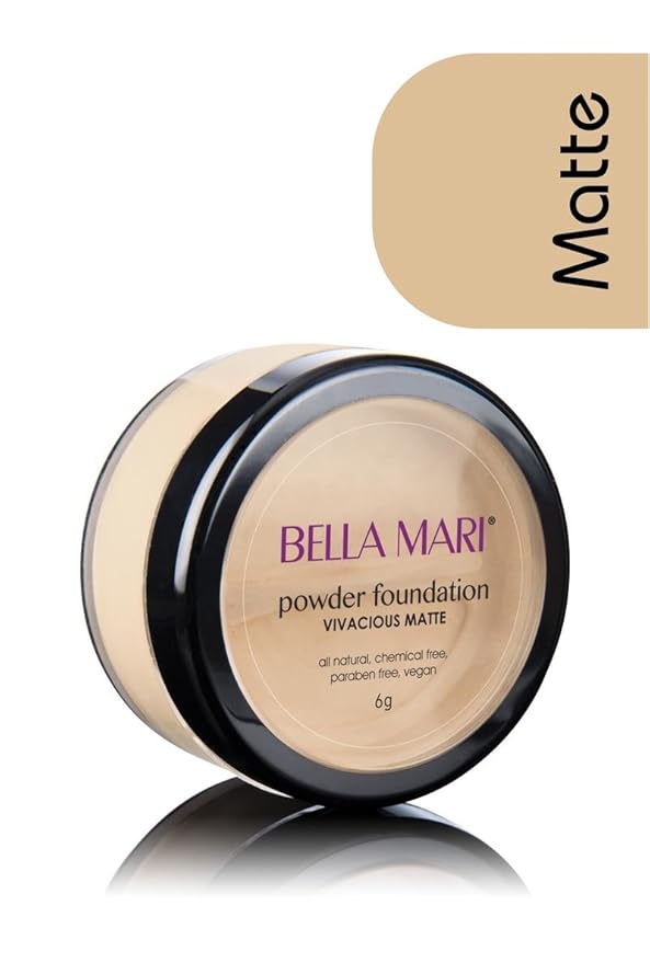 Bella Mari Natural Mineral Powder Foundation, Vivacious (Warm); 0.2oz