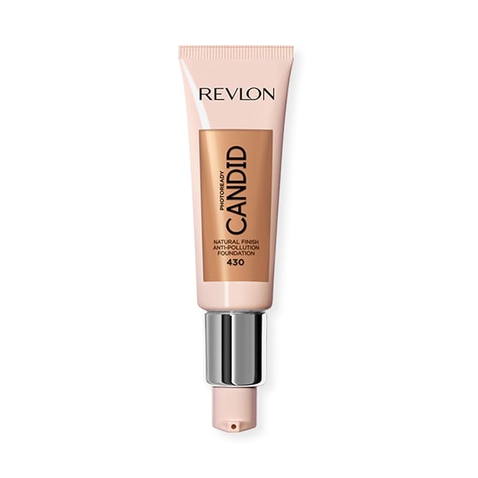 Revlon PhotoReady Candid Natural Finish Foundation, with Anti-Pollution, Antioxidant, Anti-Blue Light Ingredients, 430 Honey Beige, 0.75 fl. oz.