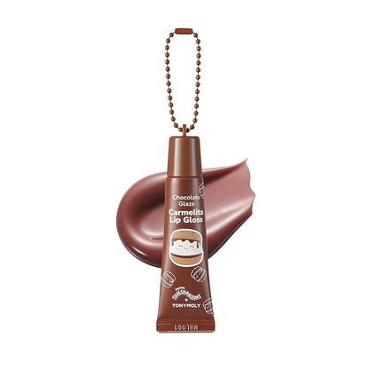 TONYMOLY x Squishmallows Carmelita's Chocolate Glaze Lip Balm Nourishing & Moisturizing Brown Gloss with Cocoa & Shea Butter for Soft, Hydrated Lips, 11ml