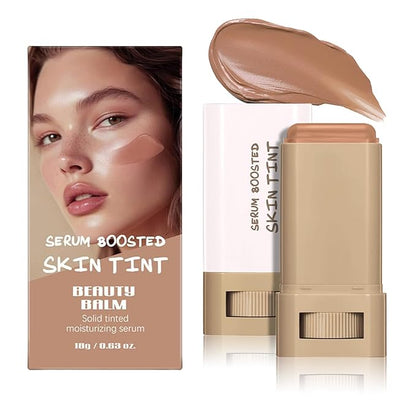 Foundation Stick Beauty Balm Serum, Boosted Skin Tint Contour Stick Moisturizing, Contourable Medium to Full Coverage for Women, Multi-Function (06)