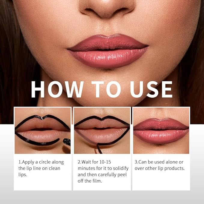 2 Colors Peelable Lip Tint, Peel off Lip Liner Stain, Stay on All Day, Matte Lip Liner Peel Gift Makeup (03+04, SET 2)