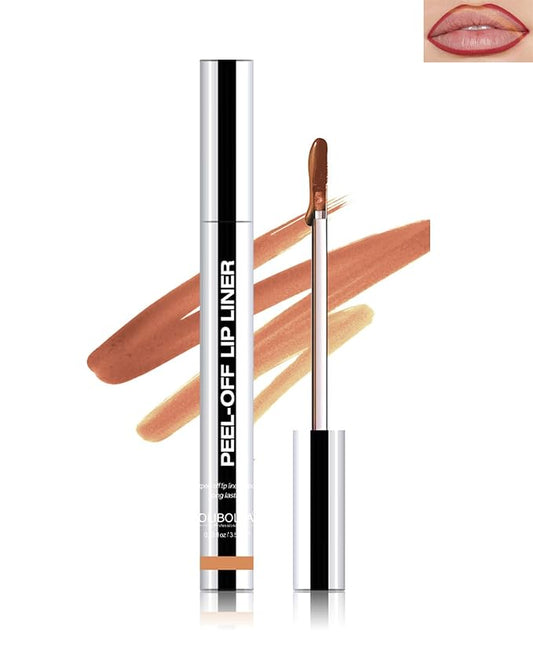 Peel Off Lip Liner Stain, Tattoo Lip Tint Liner Peel Off, Matte Moisturizing Lip Stain Long Lasting Waterproof, Transfer-Proof, Intense Lip Color, Stay on All Day, Highly Pigmented Lip Makeup (Orange)