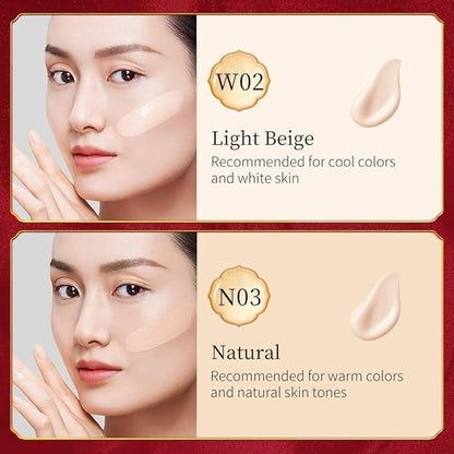 ZEESEA [Palace Identity] Liquid Foundation Makeup, Cushion Foundation BB Cream, Skincare Ingredients, Long Lasting and High Coverage Cushion Compact, Light Beige