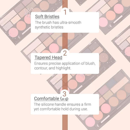 Profusion Cosmetics Glitter Glam Eye and Cheek Palette, 16 Vibrant Matte and Shimmer Shades for Stunning Color, Includes 1 Pro Makeup Brush